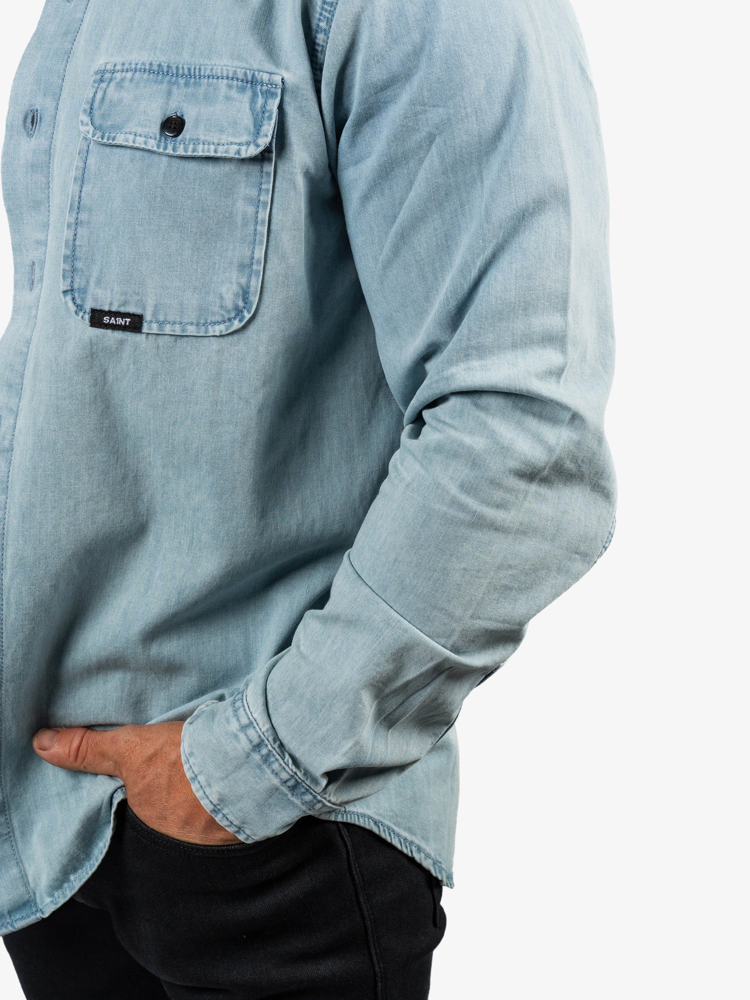 Bleached Denim Shirt - Image 4
