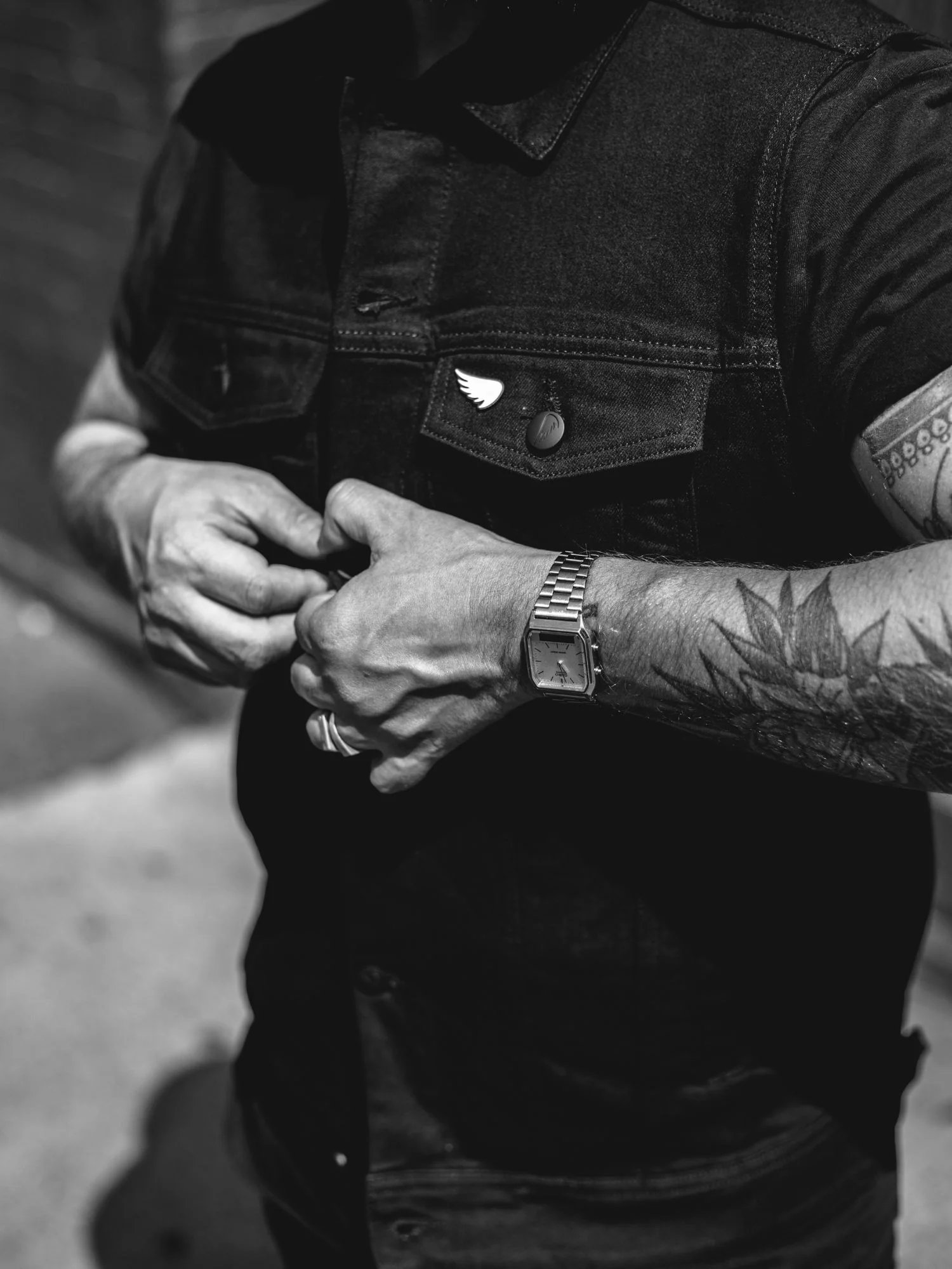 SA1NT Moto Denim Vest | Black - Image 8