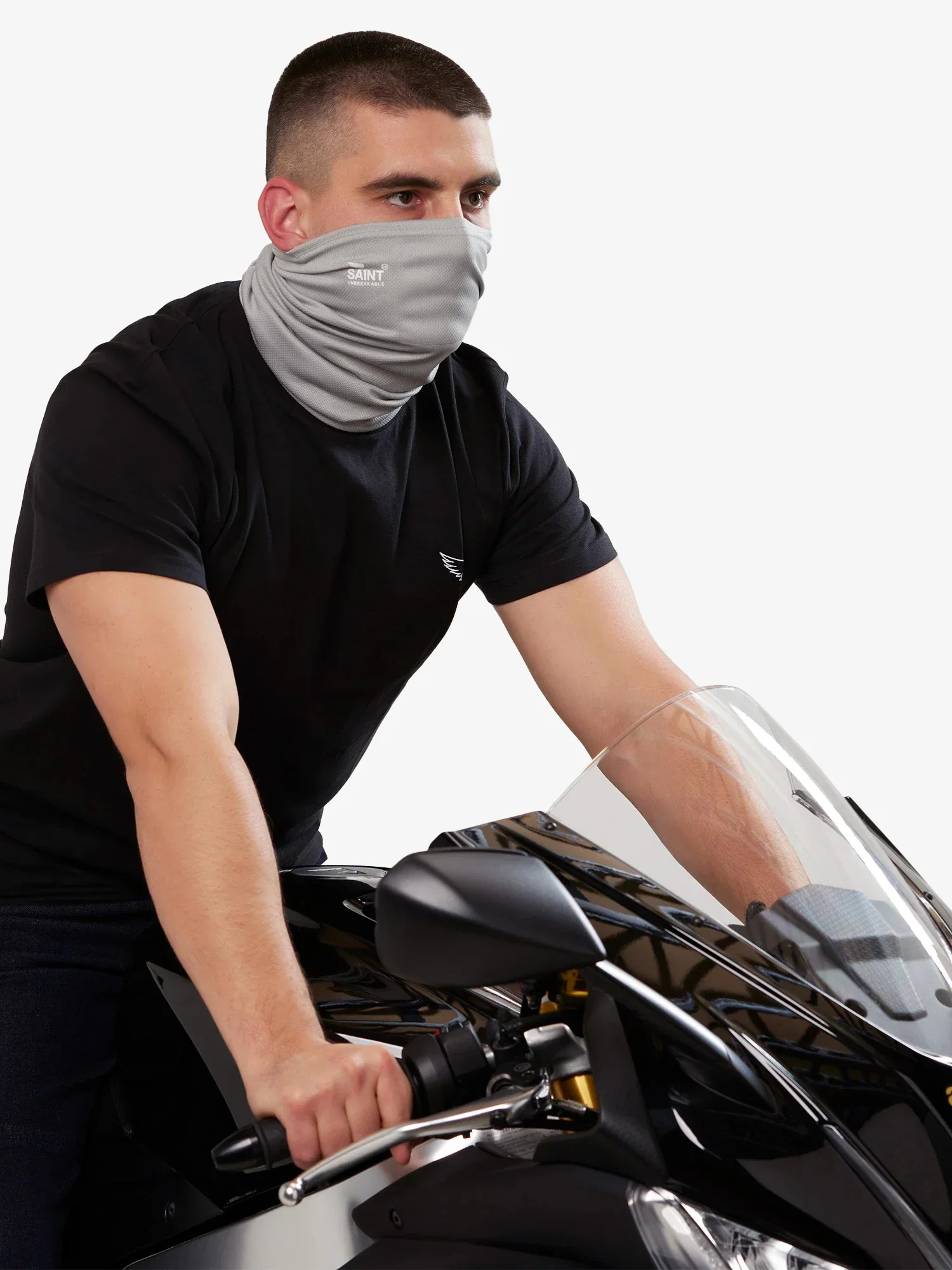 SA1NT Neck Gaiter with Filter | Light Grey - Image 3