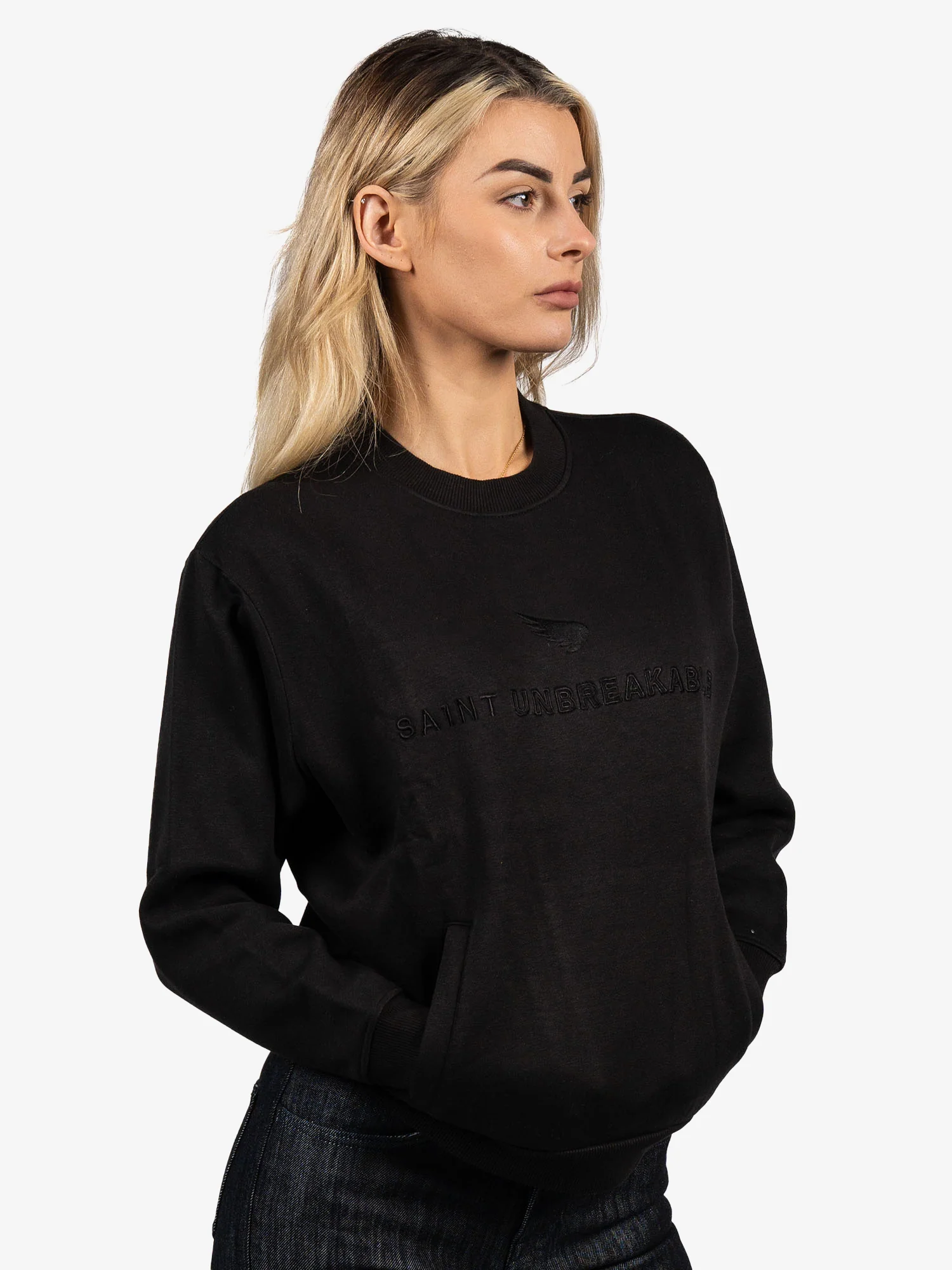 SA1NT Women's Embroidered Crew - Image 3