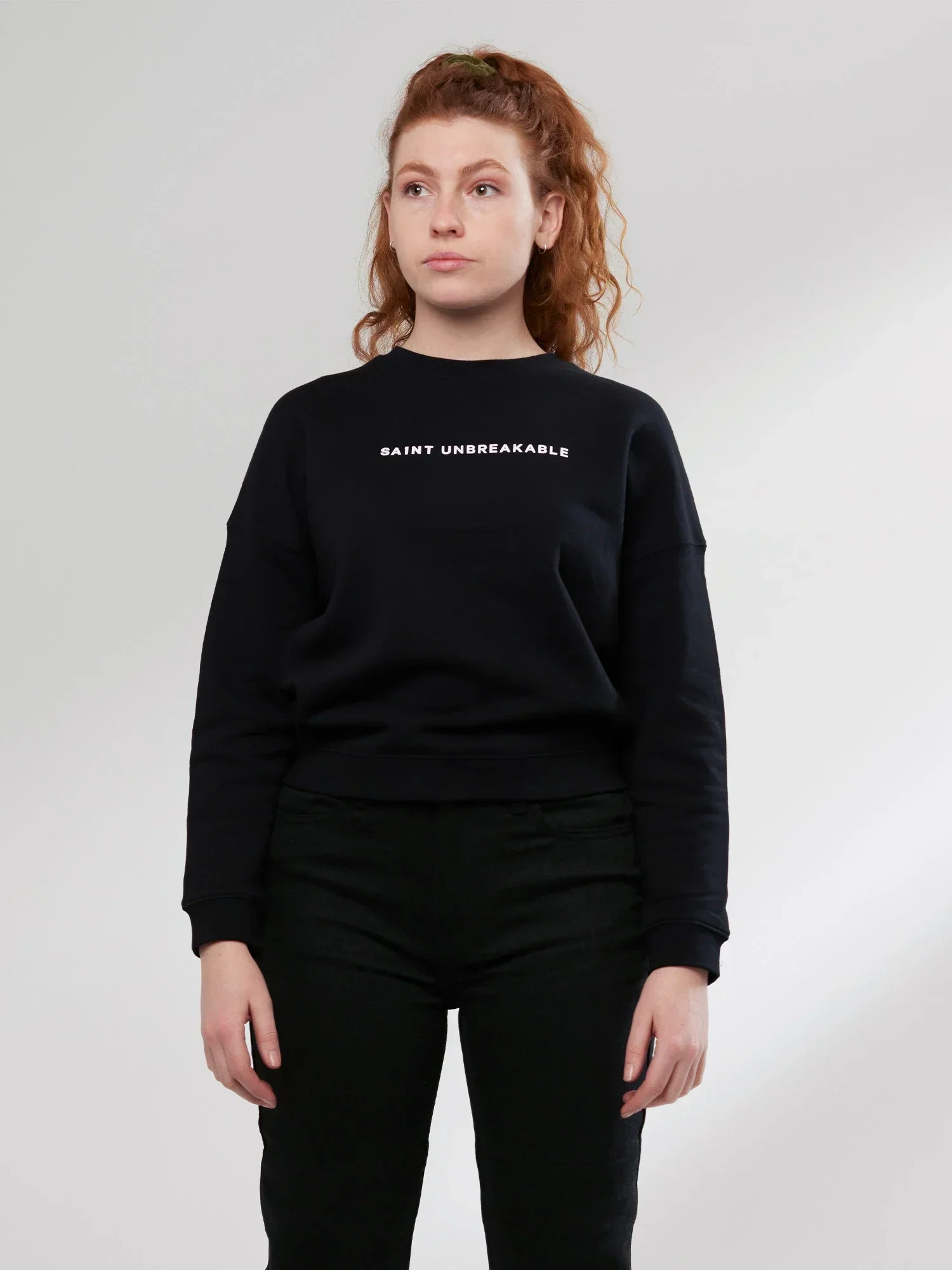 SA1NT Women's Unbreakable Minimalistic Crew | Black