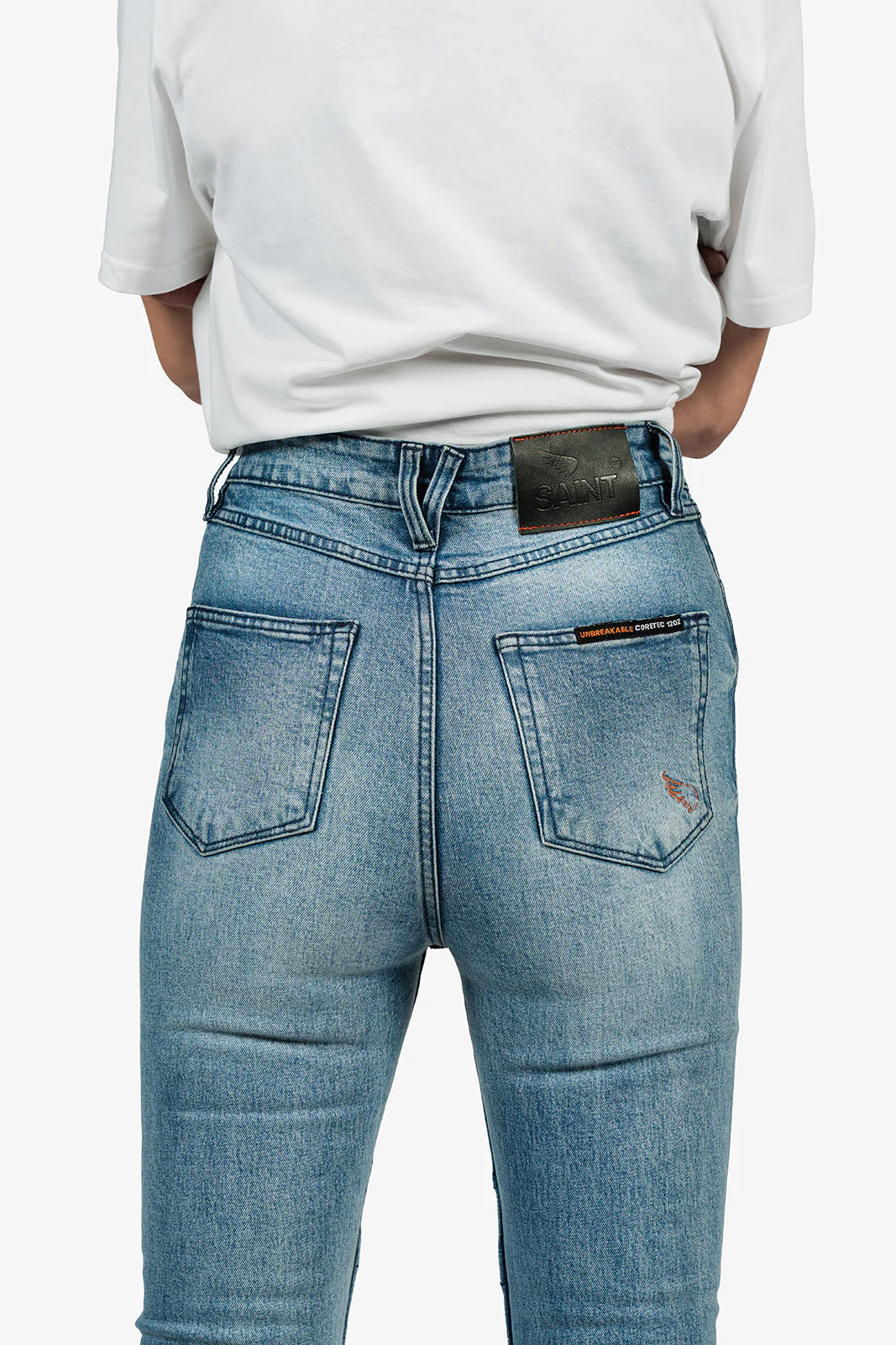 Women's Unbreakable Coretec 12oz Skinny Jeans | Bleached | Armors Included - Image 4